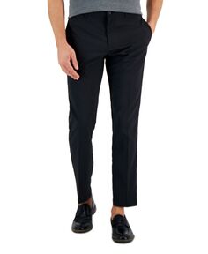 Мужские однотонные эластичные брюки slim-fit Perry Ellis Portfolio, черный