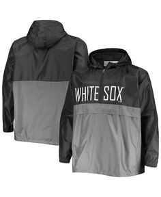 Мужская черная и серая куртка-анорак chicago white sox big and tall с разрезом и молнией до половины Profile, мульти