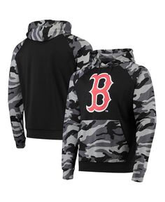 Мужская черная толстовка с капюшоном boston red sox camo raglan pullover FOCO, черный