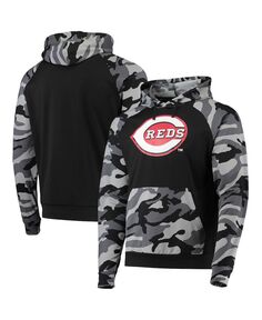 Мужская черная толстовка с капюшоном cincinnati reds camo raglan pullover FOCO, черный