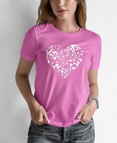Женская футболка word art с нотами сердца LA Pop Art, розовый