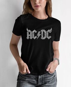 Женская футболка word art acdc song titles LA Pop Art, черный