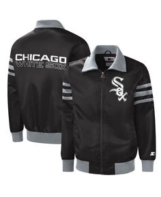 Мужская черная университетская куртка chicago white sox the captain ii с молнией во всю длину Starter, черный