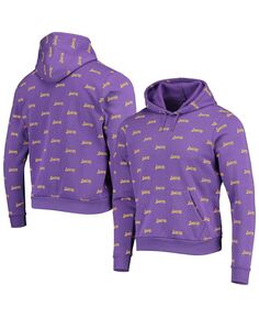 Пуловер с капюшоном с логотипом los angeles lakers унисекс пурпурного цвета The Wild Collective, фиолетовый