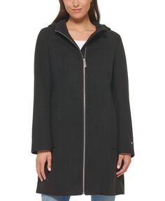 Женское пальто с капюшоном и поясом Tommy Hilfiger, черный