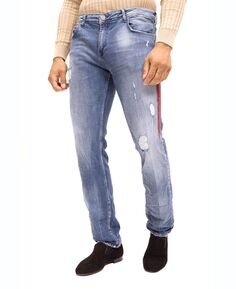 Мужские джинсы modern в полоску из денима RON TOMSON