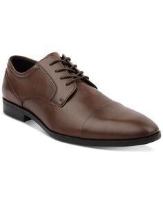 Мужские классические туфли из искусственной кожи на шнуровке с открытым носком, созданные для macy&apos;s Alfani, коричневый