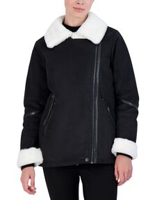 Пальто из искусственной овчины для подростков, созданное для macy&apos;s Steve Madden, черный