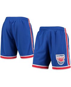Мужские синие шорты new jersey nets hardwood classics primary logo swingman Mitchell &amp; Ness, синий