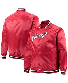 Мужская куртка red chicago bulls big and tall hardwood classics raglan satin full-snap Mitchell &amp; Ness, красный