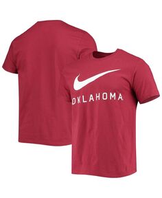 Мужская темно-красная футболка oklahoma sooners с большим логотипом swoosh Nike