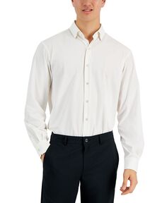 Мужская однотонная классическая рубашка стандартного кроя travel ready, созданная для macy&apos;s Alfani, белый