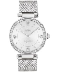 Женские часы cary с серебристым браслетом из нержавеющей стали с сетчатым браслетом 34 мм COACH, мульти