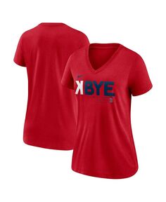 Женская футболка boston red sox red k-bye tri-blend с v-образным вырезом Nike, красный