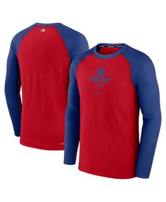 Мужская красная футболка с длинным рукавом реглан royal chicago cubs game authentic collection performance Nike, мульти