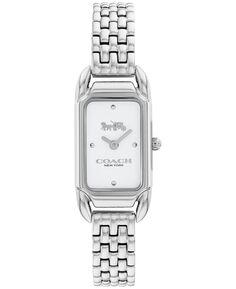 Женские часы cadie с браслетом из нержавеющей стали 17,5 мм x 28,5 мм COACH, серебряный