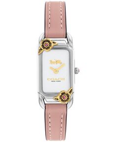 Женские часы cadie blush с кожаным ремешком 17,5 мм x 28,5 мм COACH