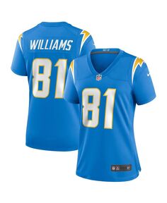 Женская майка mike williams powder blue los angeles chargers game jersey Nike, синий