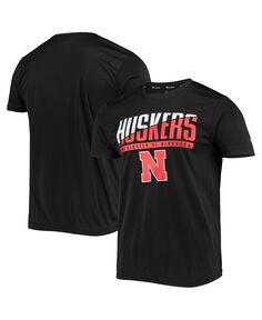 Мужская черная футболка nebraska huskers team с надписью slash Champion, черный