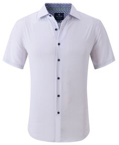 Мужская классическая рубашка slim fit с коротким рукавом на пуговицах Tom Baine, белый