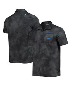 Мужская черная рубашка charlotte fc с абстрактным принтом cloud на пуговицах The Wild Collective, черный