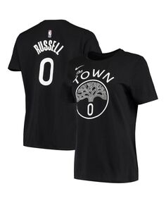 Женская футболка d&apos;angelo russell black golden state warriors city edition name and number performance Nike, черный