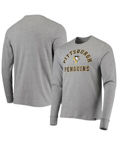 Мужская футболка с длинным рукавом &apos;47 heathered grey pittsburgh penguins varsity arch super rival &apos;47 Brand, мульти