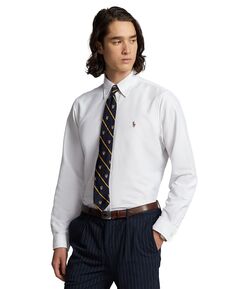 Мужская спортивная рубашка классического кроя оксфорд Polo Ralph Lauren, белый