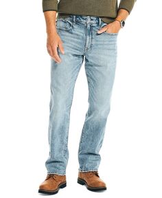 Оригинальные мужские джинсы из эластичного денима свободного кроя с 5 карманами Nautica, мульти