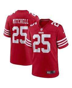 Мужская футболка elijah mitchell scarlet san francisco 49ers team player game Nike