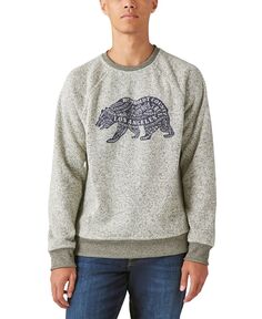 Мужской флисовый свитер los feliz california bear с круглым вырезом Lucky Brand, кремовый