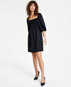Женское присборенное платье с открытыми плечами, созданное для macy&apos;s Bar III, черный