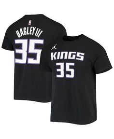 Мужская брендовая черная футболка sacramento kings 2020/21 с надписью и номером Jordan, черный