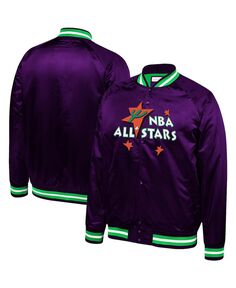 Мужская фиолетовая легкая атласная куртка nba all-star game 1995 года на застежках Mitchell &amp; Ness, фиолетовый