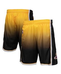 Мужские золотые, черные шорты los angeles lakers 2009/10 hardwood classics fadeaway reload 3.0 swingman Mitchell &amp; Ness, мульти