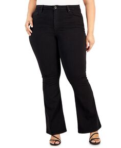 Модные расклешенные джинсы больших размеров с высокой посадкой Celebrity Pink, черный
