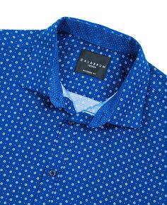 Мужская классическая рубашка стандартного кроя без железа Calabrum, синий