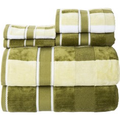 Набор полотенец Lavish Home Cotton With Velour Finish, 6 предметов, зеленый/мультиколор