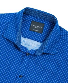 Мужская классическая рубашка стандартного кроя без железа Calabrum, синий