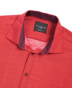 Мужская классическая рубашка стандартного кроя без железа Calabrum, красный