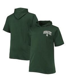 Мужская зеленая футболка с капюшоном michigan state spartans big and tall team team Profile, зеленый