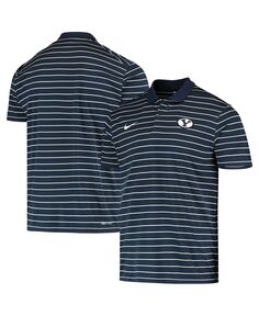 Мужская темно-синяя рубашка поло byu cougars victory stripe performance Nike, синий