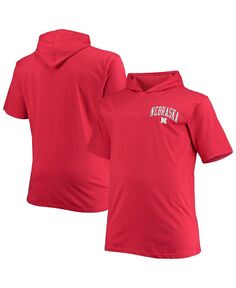 Мужская футболка с капюшоном scarlet nebraska huskers big and tall team Profile