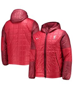Красная мужская куртка liverpool на синтетической флисовой подкладке с молнией во всю длину Nike, красный