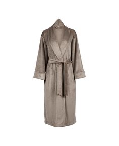 Женский бархатный халат из мягкого велюра Pure Fiber, серый