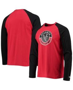 Мужская красно-черная футболка с длинным рукавом atlanta falcons league raglan throwback New Era, мульти
