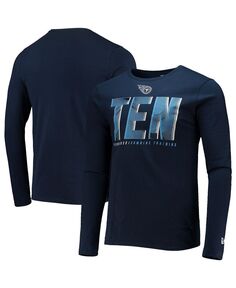 Мужская темно-синяя футболка с длинным рукавом tennessee titans combine authentic static abbreviation New Era, синий