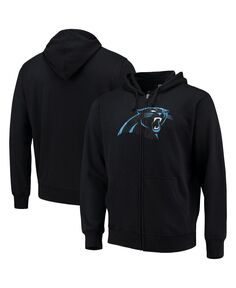 Мужская черная толстовка с капюшоном carolina panthers primary logo с молнией во всю длину G-III Sports by Carl Banks, черный