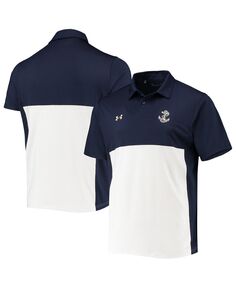 Мужская темно-синяя, белая темно-синяя рубашка поло midshipmen 2022 blocked coaches performance Under Armour, мульти