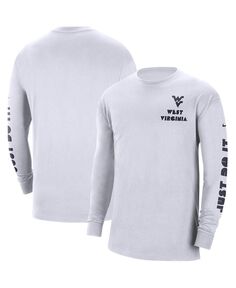 Мужская белая футболка с длинным рукавом west virginia mountaineers heritage max 90 Nike, белый